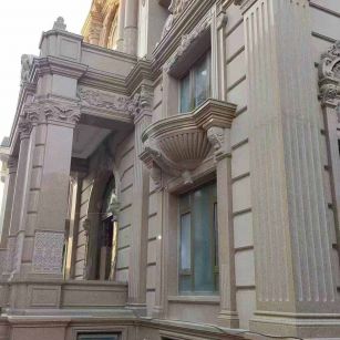 怀化 黄金麻花岗岩光面别墅外墙干挂施工完成