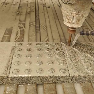 怀化 芝麻白花岗岩石材盲人石、盲道石、盲点石