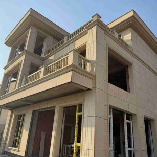 怀化 黄金麻花岗岩石材荔枝面外墙干挂效果展示