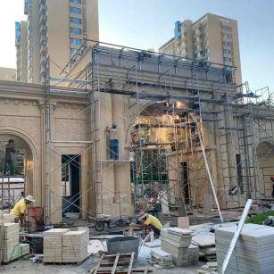 怀化 黄金麻荔枝面花岗岩小区门楼外墙干挂