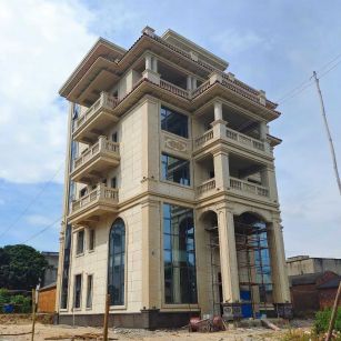 怀化 黄金麻花岗岩石材别墅外墙干挂搭配（雕花栏杆花瓶柱门楼罗马柱）