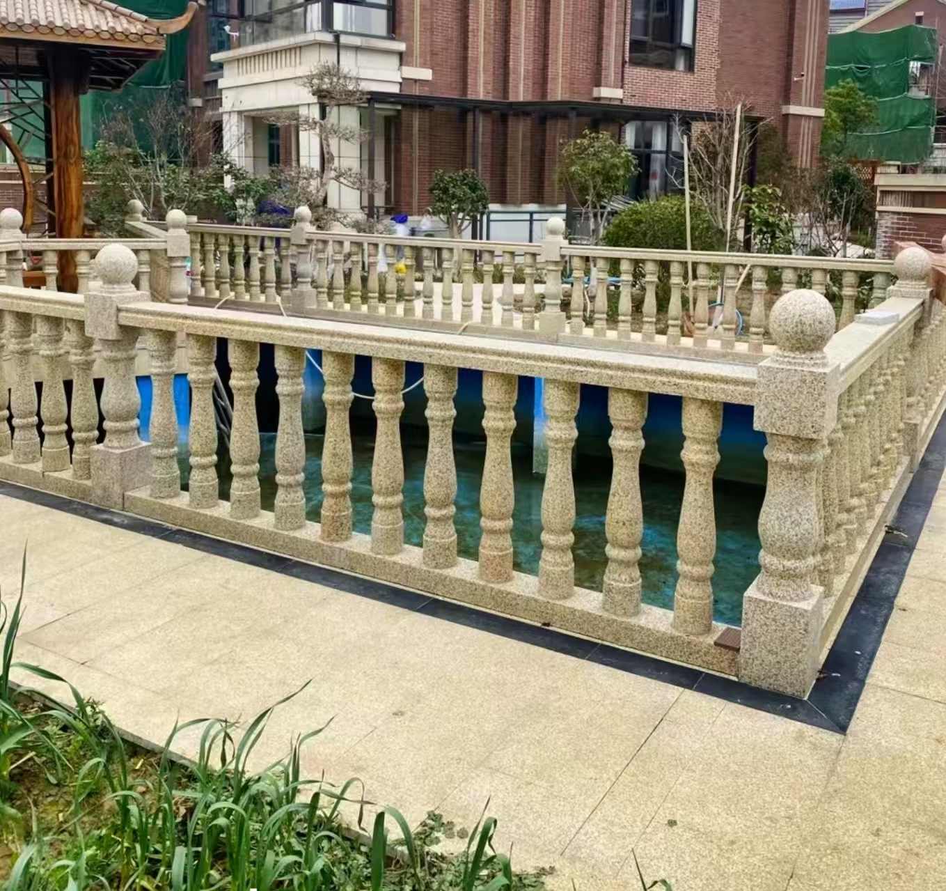 怀化黄金麻花岗岩石材栏杆，扶手，将军柱，花瓶柱