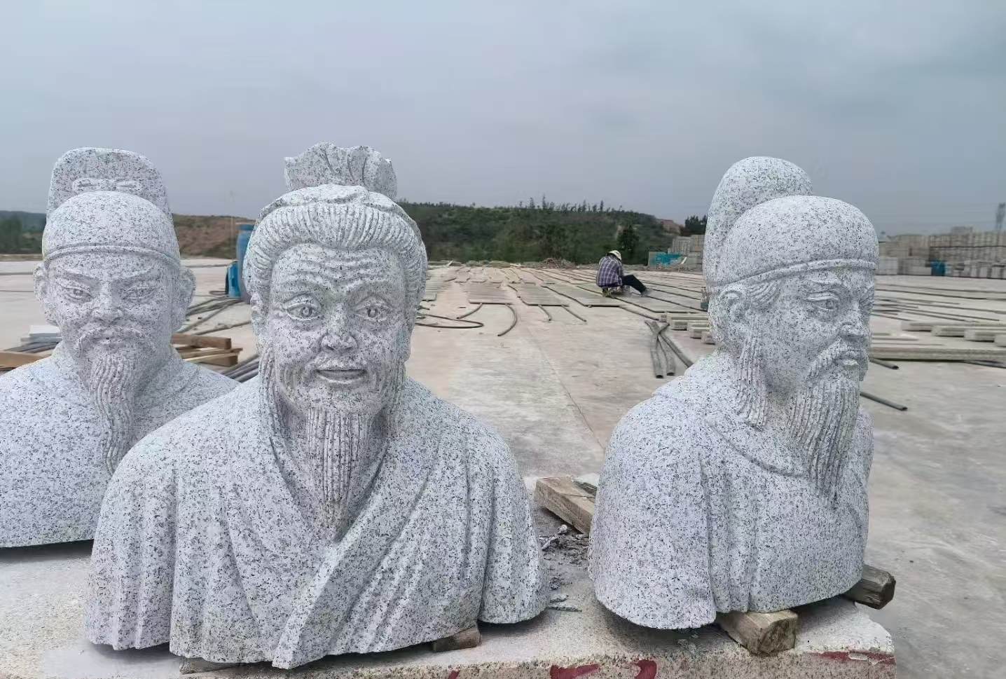 怀化 白麻花岗岩石材人物立体雕刻