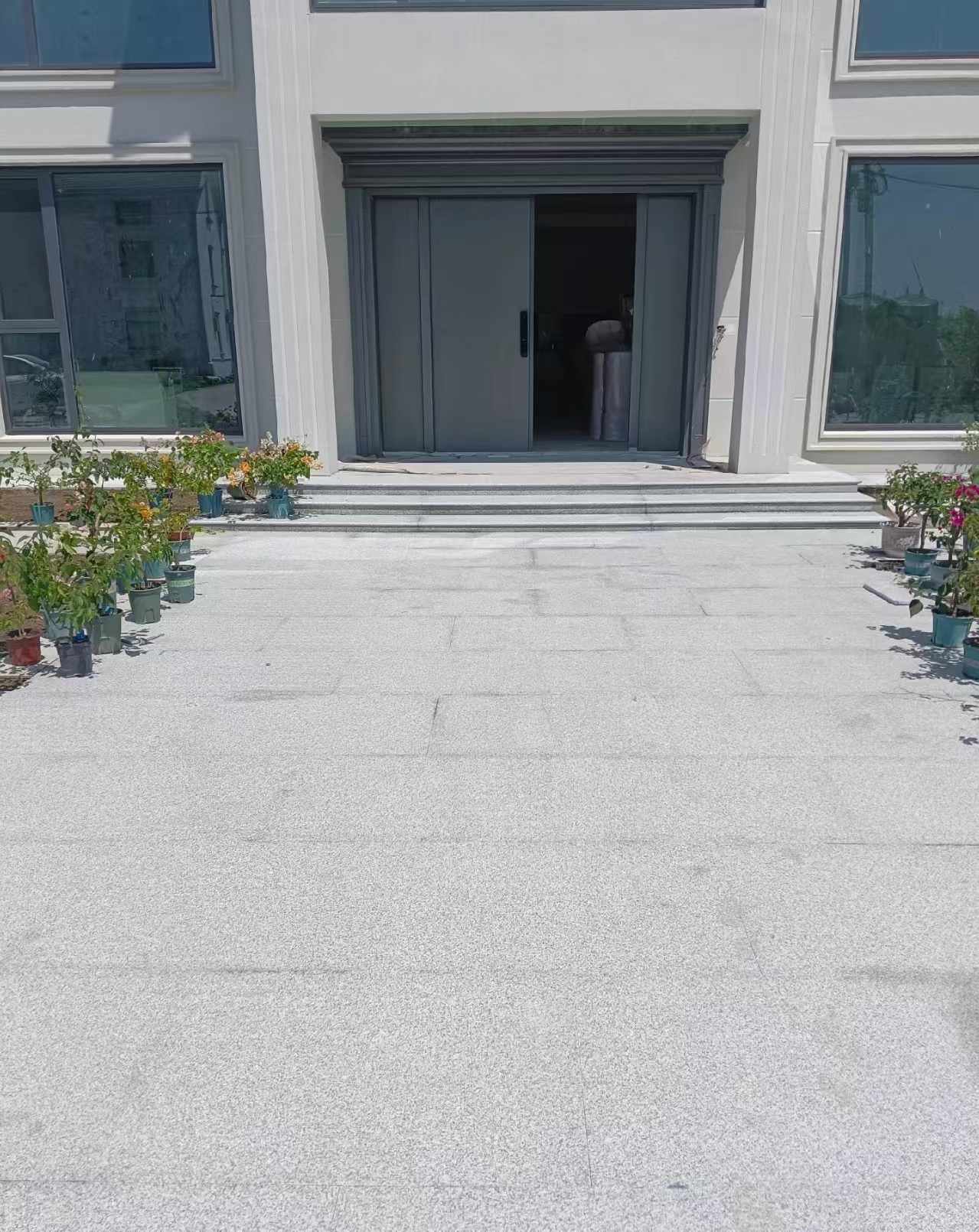 怀化 芝麻白花岗岩地铺石地面铺装