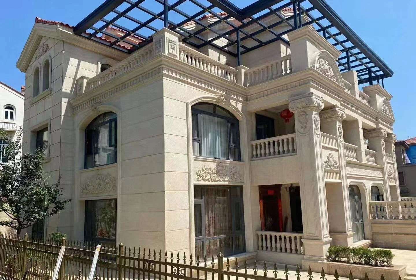 怀化 黄金麻花岗岩荔枝面别墅外墙干挂