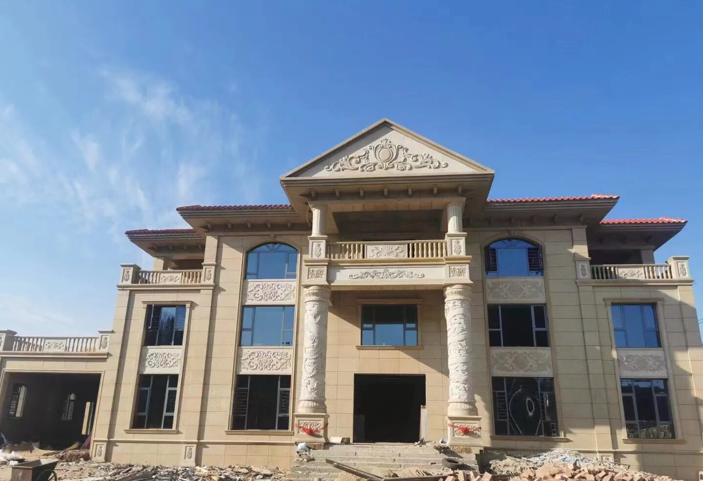 怀化 黄金麻花岗岩别墅外墙干挂